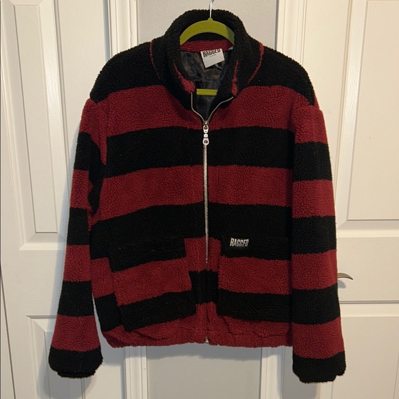 Ragged Priest Burgundy and Black Striped Jacket - Picture 1 of 4